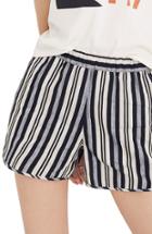 Women's Madewell Stripe Pull-on Shorts - Grey