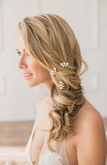 Brides & Hairpins Kalliope Set Of 3 Hair Pins, Size - Metallic