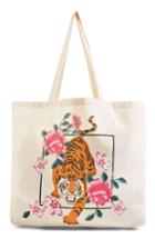 Topshop Tiger Canvas Tote - Beige