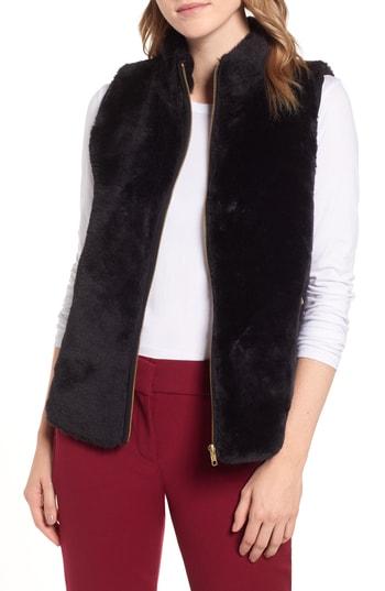Women's J.crew Factory Plush Fleece Excursion Vest - Black