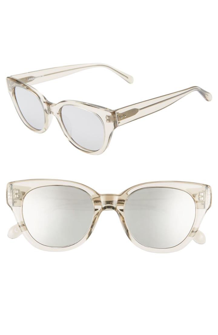 Women's Linda Farrow 49mm D-frame Sunglasses - Truffle/ White Gold