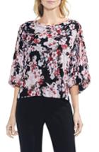 Women's Vince Camuto Timeless Blooms Bubble Sleeve Blouse, Size - Black