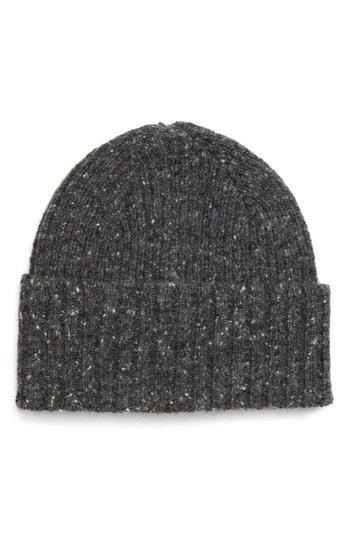 Men's Drakes Donegal Wool Beanie - Grey