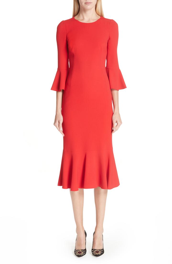 Women's Dolce & Gabbana Ruffle Hem Dress Us / 40 It - Red