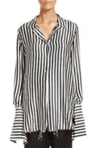 Women's Marques'almeida Stripe Silk Pajama Top