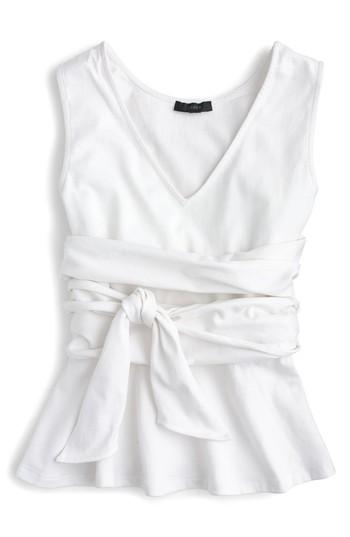 Women's J.crew Wraparound Peplum Cotton Tank, Size - White