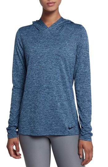 Women's Nike Dry Legend Hooded Training Top - Blue