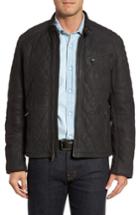 Men's Flynt Quilted Leather Moto Jacket - Black