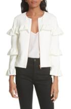 Women's Ted Baker London Frilled Crop Sleeve Jacket - White