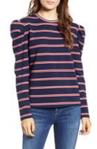 Women's The Fifth Label Kinetic Stripe Puff Sleeve Top, Size - Blue