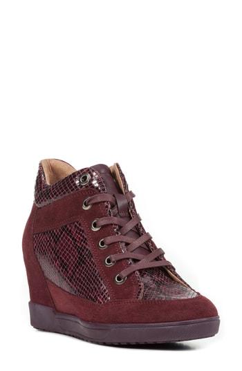 Women's Geox Carum Wedge Sneaker Us / 40eu - Burgundy