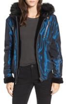 Women's Blanknyc Sailor Reversible Faux Fur Trim Jacket - Blue