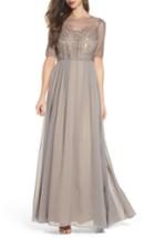 Women's Adrianna Papell Embellished Georgette Gown - Metallic
