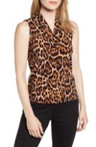 Women's Anne Klein Animal Print Sleeveless Top, Size - Beige