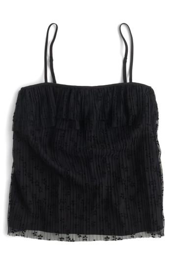 Women's J.crew Pleated Lace Camisole - Black