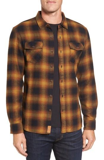 Men's Nifty Genius Truman Check Herringbone Shirt, Size - Brown