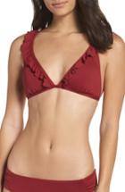Women's Chelsea28 Ruffle Halter Bikini Top - Red