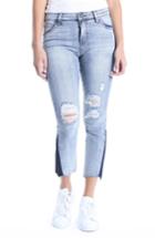 Women's Kut From The Kloth Reese Dark Flare Inset Straight Leg Ankle Jeans X - Blue