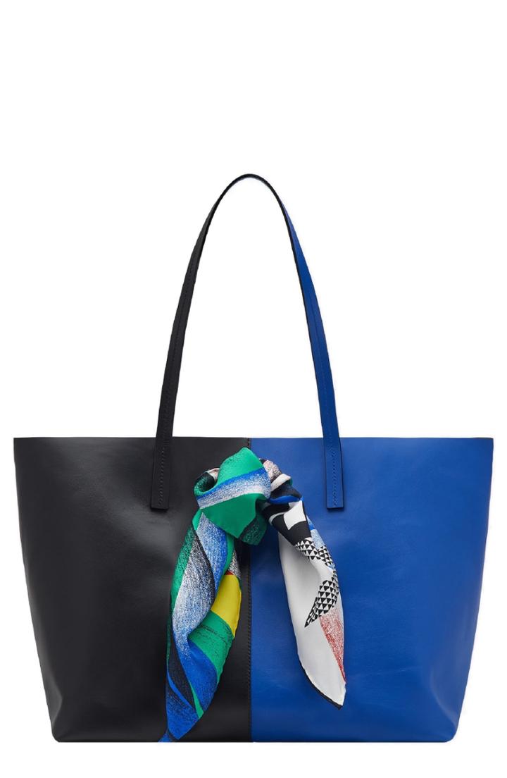 Versace Clash Bicolor Leather Tote -