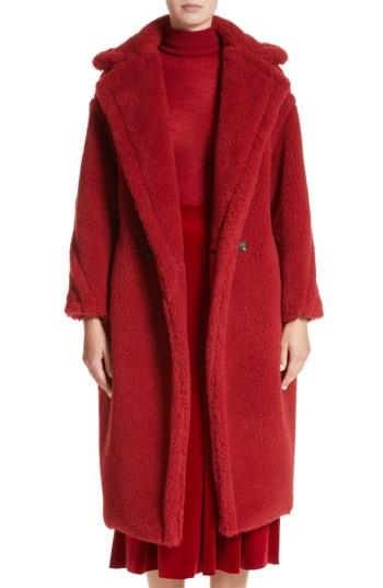 Women's Max Mara Pappino Camel Hair & Silk Coat - Red