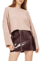 Women's Topshop Wide Sleeve Crop Sweater Us (fits Like 0-2) - Pink