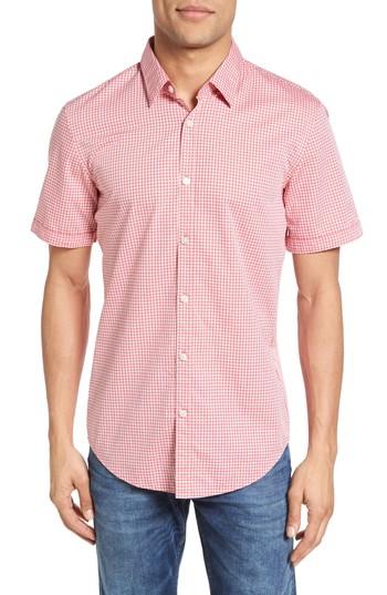 Men's Boss Ronn Extra Trim Fit Check Sport Shirt - Red