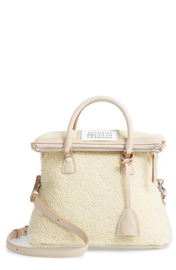 Maison Margiela 5ac Faux Shearling Handbag - White
