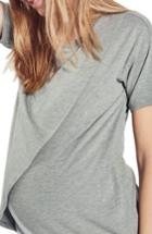 Women's Topshop Short Sleeve Drape Maternity/nursing Tee Us (fits Like 0-2) - Grey