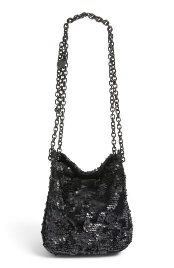 Kendall + Kylie Amy Sequin Bucket Bag - Black
