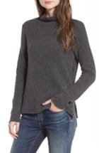 Women's James Perse Stretch Cashmere Mock Neck Sweater - Grey
