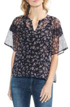 Women's Vince Camuto Manor Ditsy Flutter Sleeve Blouse, Size - Blue