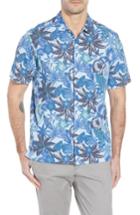Men's Tommy Bahama Fuego Floral Camp Shirt - Blue