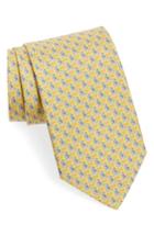 Men's Salvatore Ferragamo Puffin & Giraffe Silk Tie, Size - Yellow