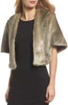 Women's Eliza J Faux Fur Capelet - Black