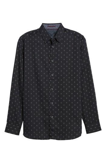 Men's Ted Baker London Monico Slim Fit Dot Diamond Sport Shirt (xl) - Blue
