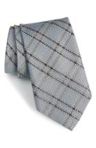 Men's Nordstrom Men's Shop Tasker Plaid Silk Tie, Size - Blue