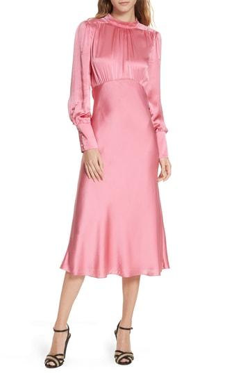 Women's Veronica Beard Elsie Silk Midi Dress - Pink