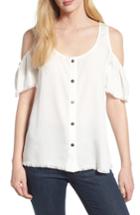 Women's Billy T Cold Shoulder Chambray Top - White