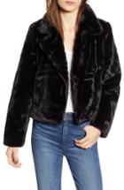 Women's Apparis Leila Faux Fur Moto Jacket - Black