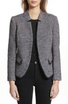 Women's Helene Berman Notch Collar Tweed Jacket - Blue