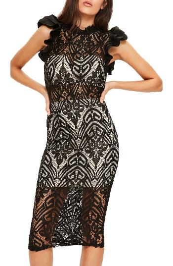 Women's Missguided High Neck Lace Midi Dress
