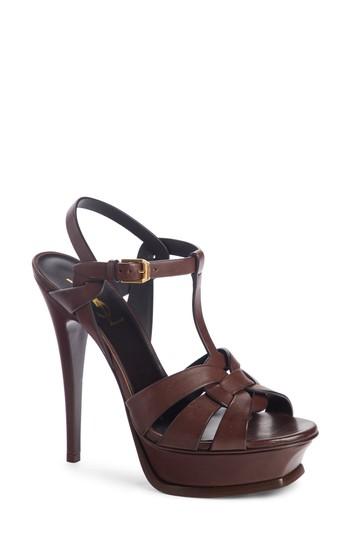 Women's Saint Laurent 'tribute' Sandal .5us / 35.5eu - Brown