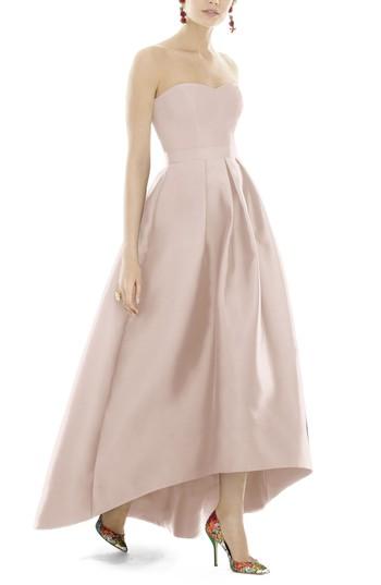 Women's Alfred Sung Strapless High/low Sateen Twill Gown - Pink
