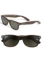 Men's Ray-ban 'new Wayfarer' 55mm Polarized Sunglasses - Black/ Green P