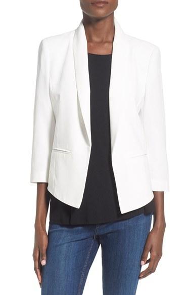 Women's Mural 'curve' Shawl Collar Blazer - White