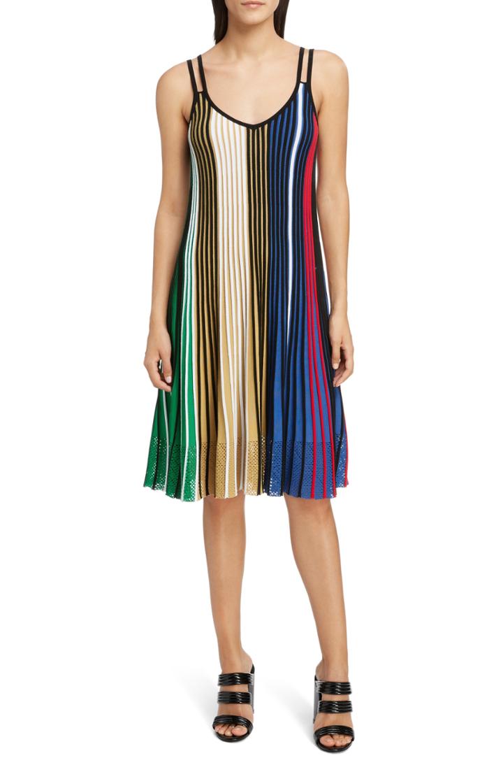 Women's Kenzo Pleated Rib Knit Dress - Black