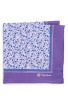 Men's David Donahue Floral Cotton Pocket Square, Size - Purple