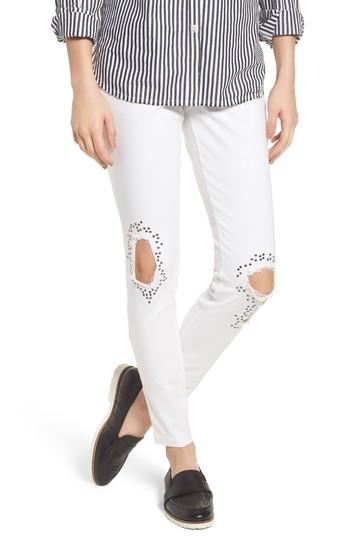 Women's Zeza B Ripped Denim Leggings - Grey