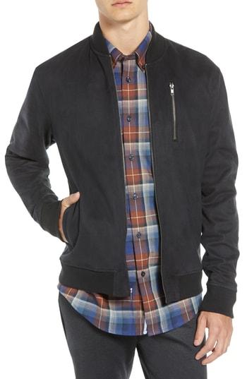 Men's Ben Sherman Faux Suede Bomber Jacket - Black