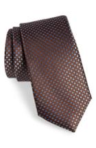 Men's Nordstrom Men's Shop Chad Microdot Silk Tie, Size - Brown